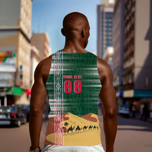 Personalized Algeria Champions Football 2026 Men Tank Top Fennec Fox Victory Mascot - Traditional Berber Pattern
