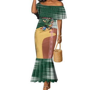Personalized Algeria Champions Football 2026 Mermaid Dress Fennec Fox Victory Mascot - Traditional Berber Pattern