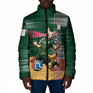 Personalized Algeria Champions Football 2026 Padded Jacket Fennec Fox Victory Mascot - Traditional Berber Pattern