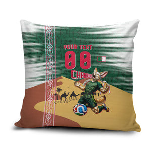 Personalized Algeria Champions Football 2026 Pillow Cover Fennec Fox Victory Mascot - Traditional Berber Pattern