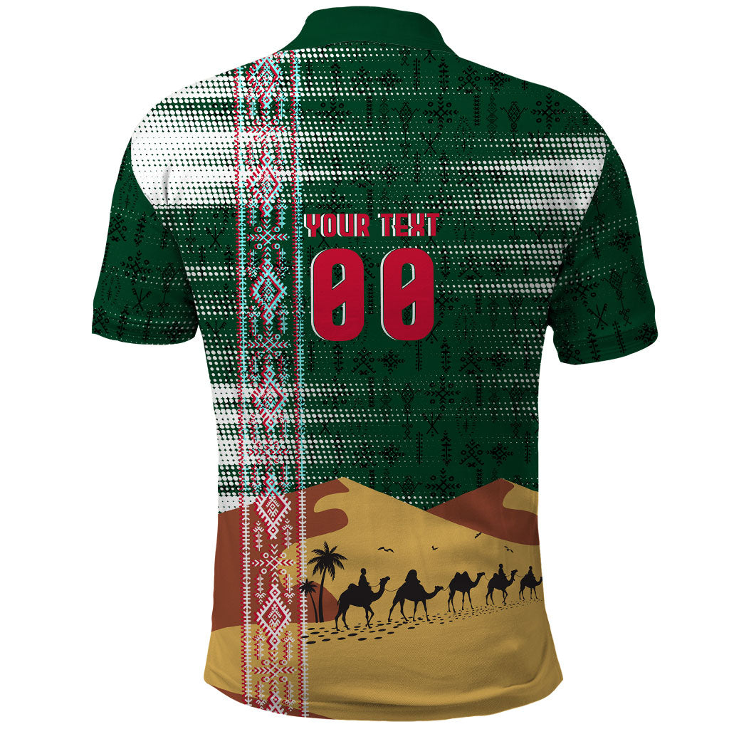 Personalized Algeria Champions Football 2026 Polo Shirt Fennec Fox Victory Mascot - Traditional Berber Pattern