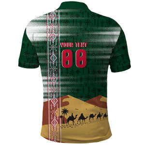 Personalized Algeria Champions Football 2026 Polo Shirt Fennec Fox Victory Mascot - Traditional Berber Pattern