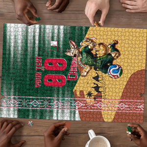 Personalized Algeria Champions Football 2026 Puzzle Fennec Fox Victory Mascot - Traditional Berber Pattern
