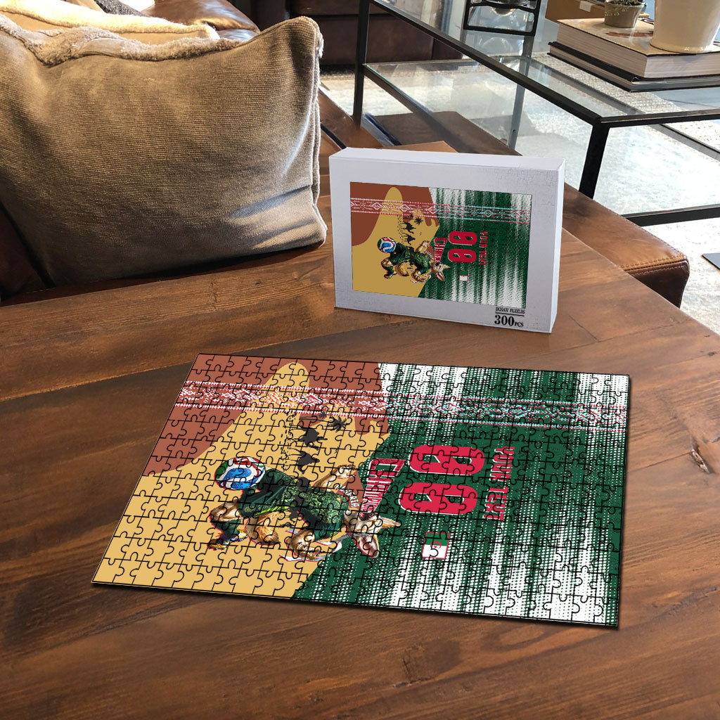 Personalized Algeria Champions Football 2026 Puzzle Fennec Fox Victory Mascot - Traditional Berber Pattern