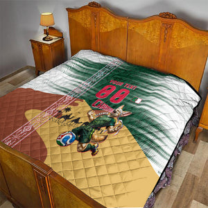 Personalized Algeria Champions Football 2026 Quilt Fennec Fox Victory Mascot - Traditional Berber Pattern