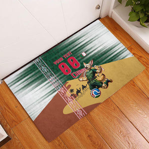 Personalized Algeria Champions Football 2026 Rubber Doormat Fennec Fox Victory Mascot - Traditional Berber Pattern