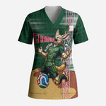 Personalized Algeria Champions Football 2026 Scrub Top Fennec Fox Victory Mascot - Traditional Berber Pattern