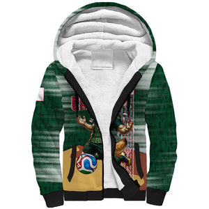 Personalized Algeria Champions Football 2026 Sherpa Hoodie Fennec Fox Victory Mascot - Traditional Berber Pattern