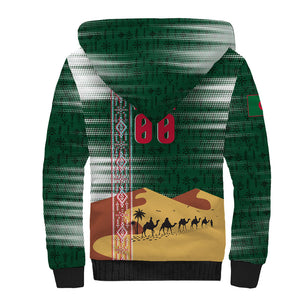Personalized Algeria Champions Football 2026 Sherpa Hoodie Fennec Fox Victory Mascot - Traditional Berber Pattern