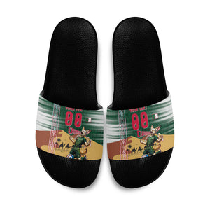 Personalized Algeria Champions Football 2026 Slide Sandals Fennec Fox Victory Mascot - Traditional Berber Pattern