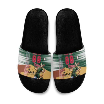 Personalized Algeria Champions Football 2026 Slide Sandals Fennec Fox Victory Mascot - Traditional Berber Pattern