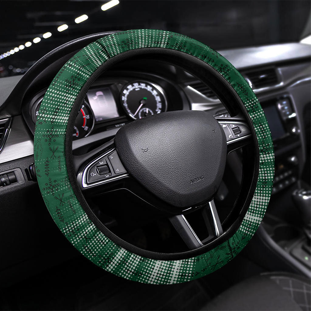 Algeria Champions Football 2026 Steering Wheel Cover Fennec Fox Victory Mascot - Traditional Berber Pattern