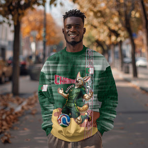 Personalized Algeria Champions Football 2026 Sweatshirt Fennec Fox Victory Mascot - Traditional Berber Pattern