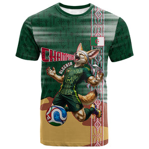 Personalized Algeria Champions Football 2026 T shirt Fennec Fox Victory Mascot - Traditional Berber Pattern