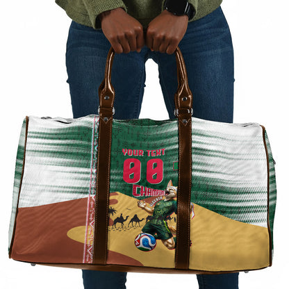 Personalized Algeria Champions Football 2026 Travel Bag Fennec Fox Victory Mascot - Traditional Berber Pattern