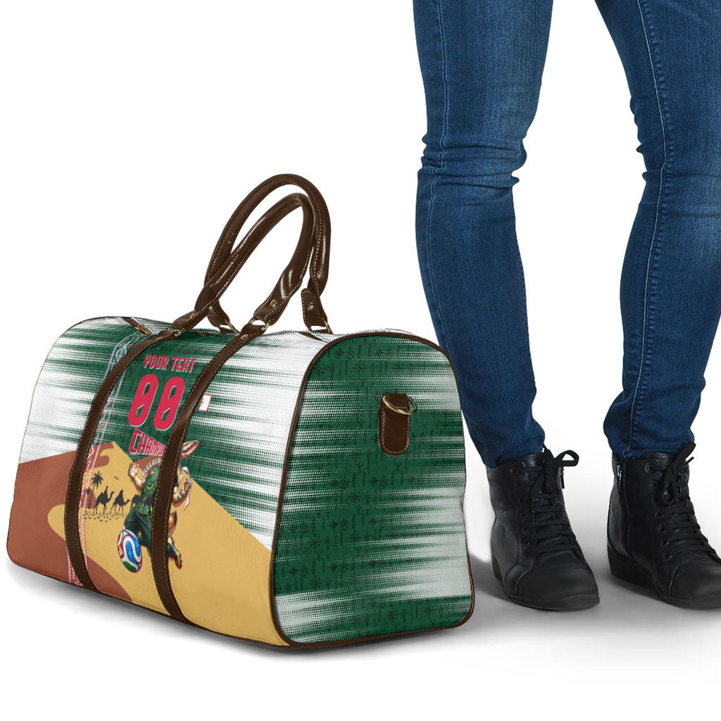 Personalized Algeria Champions Football 2026 Travel Bag Fennec Fox Victory Mascot - Traditional Berber Pattern
