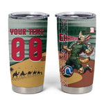 Personalized Algeria Champions Football 2026 Tumbler Cup Fennec Fox Victory Mascot - Traditional Berber Pattern