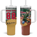 Personalized Algeria Champions Football 2026 Tumbler With Handle Fennec Fox Victory Mascot - Traditional Berber Pattern
