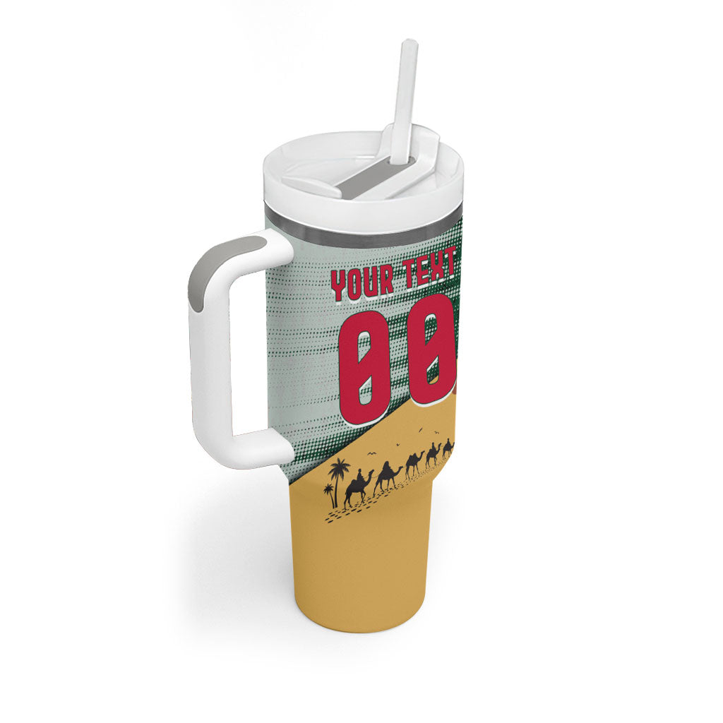 Personalized Algeria Champions Football 2026 Tumbler With Handle Fennec Fox Victory Mascot - Traditional Berber Pattern