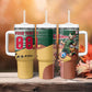Personalized Algeria Champions Football 2026 Tumbler With Handle Fennec Fox Victory Mascot - Traditional Berber Pattern