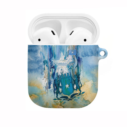 Somalia Liberation Unity AirPods Case Soomaaliya Script Peace Dove Watercolor