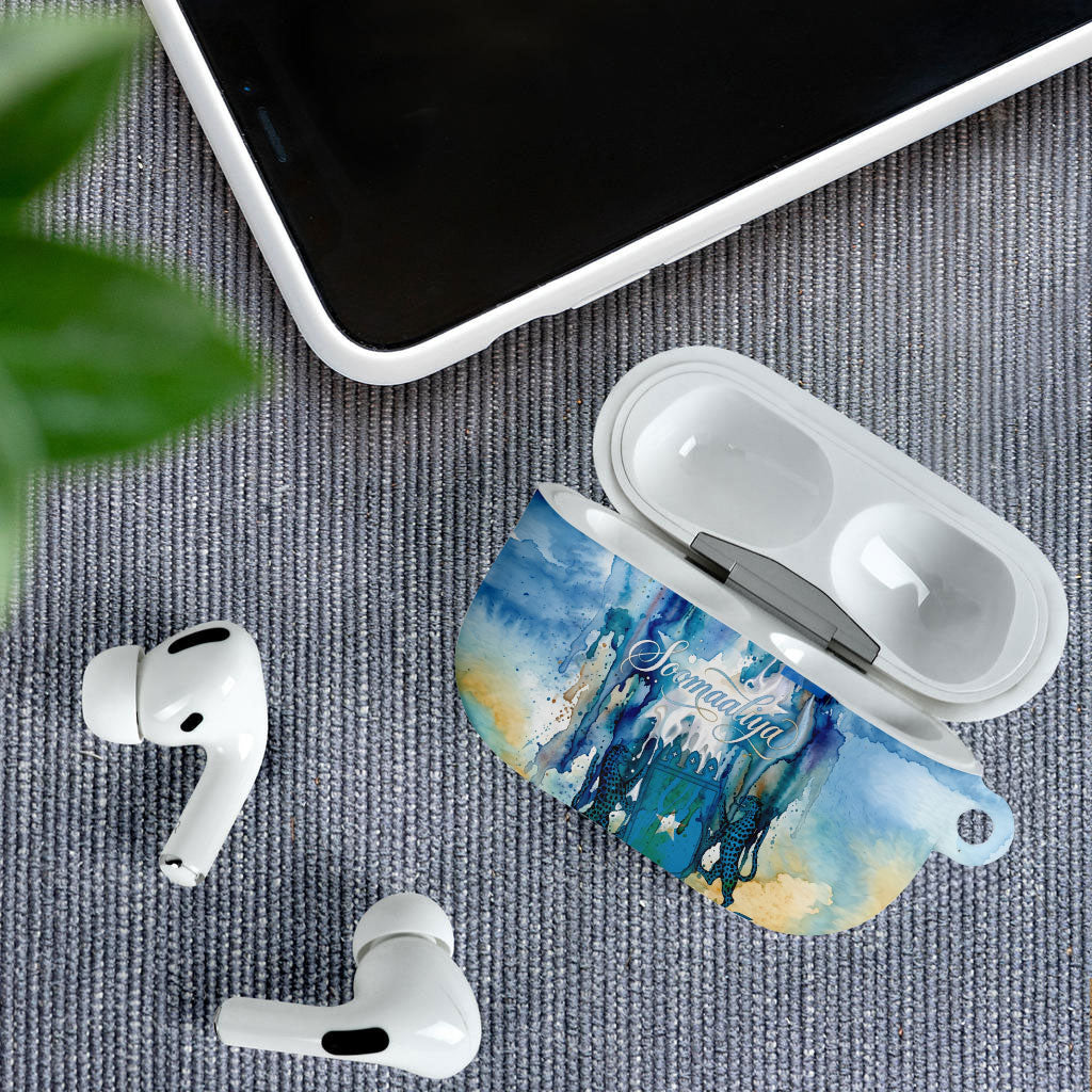 Somalia Liberation Unity AirPods Case Soomaaliya Script Peace Dove Watercolor