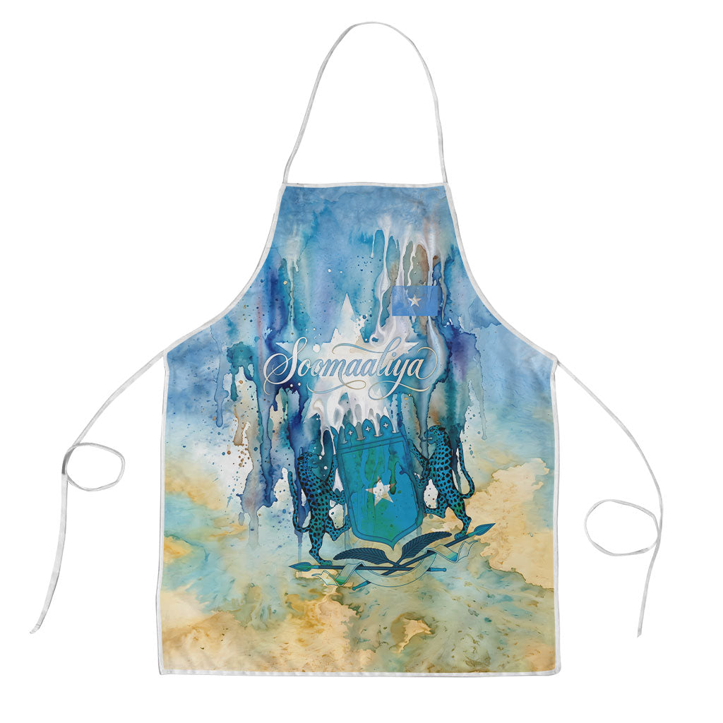 Somalia Liberation Unity Apron Soomaaliya Script Peace Dove Watercolor