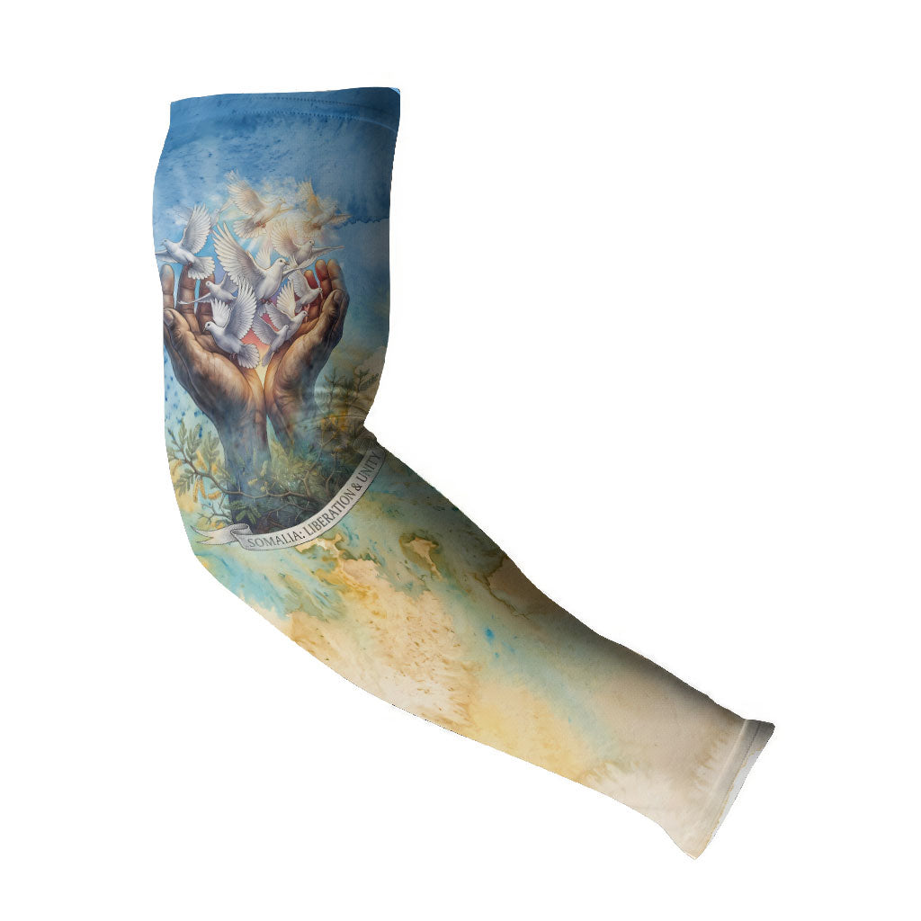 Somalia Liberation Unity Arm Sleeves Soomaaliya Script Peace Dove Watercolor