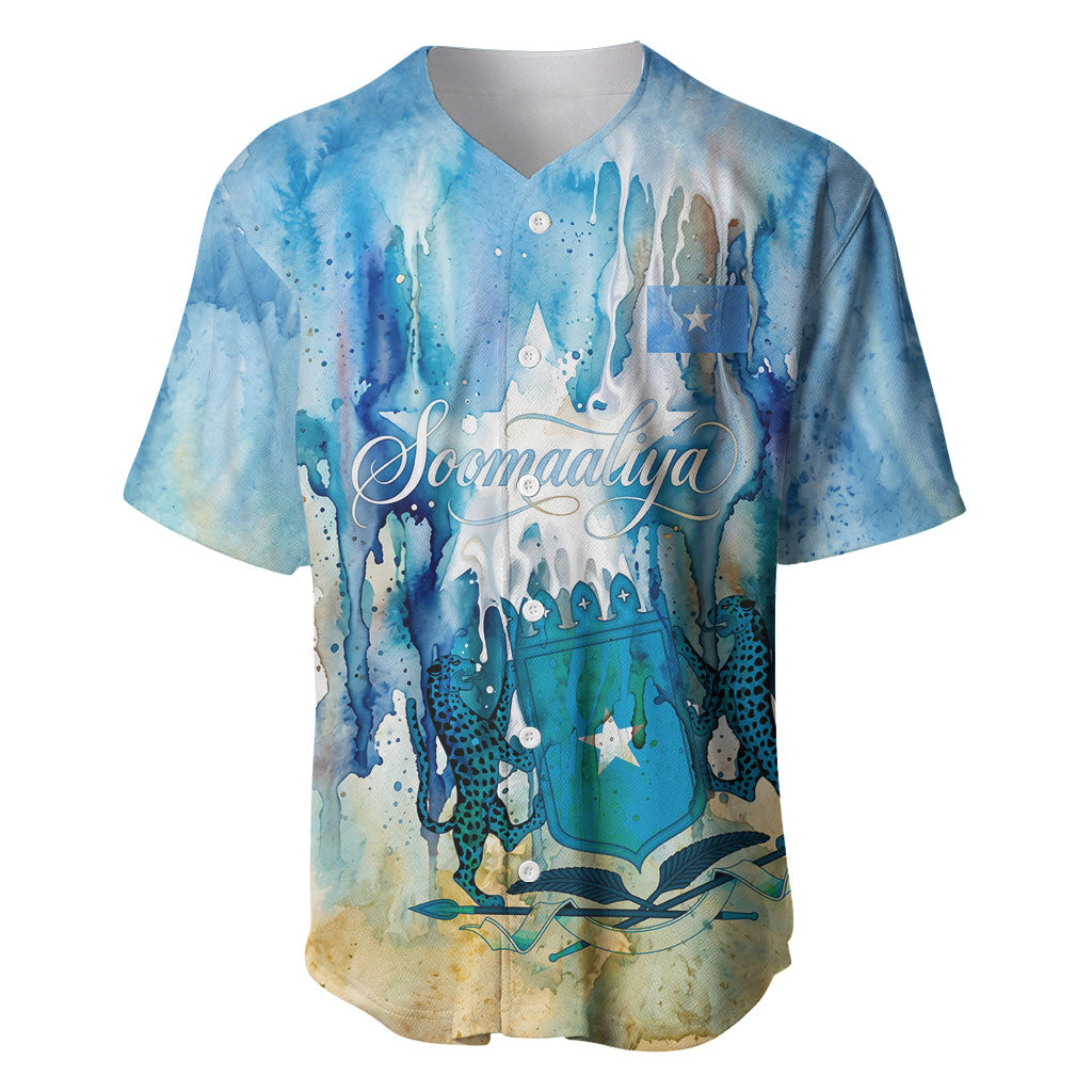 Somalia Liberation Unity Baseball Jersey Soomaaliya Script Peace Dove Watercolor