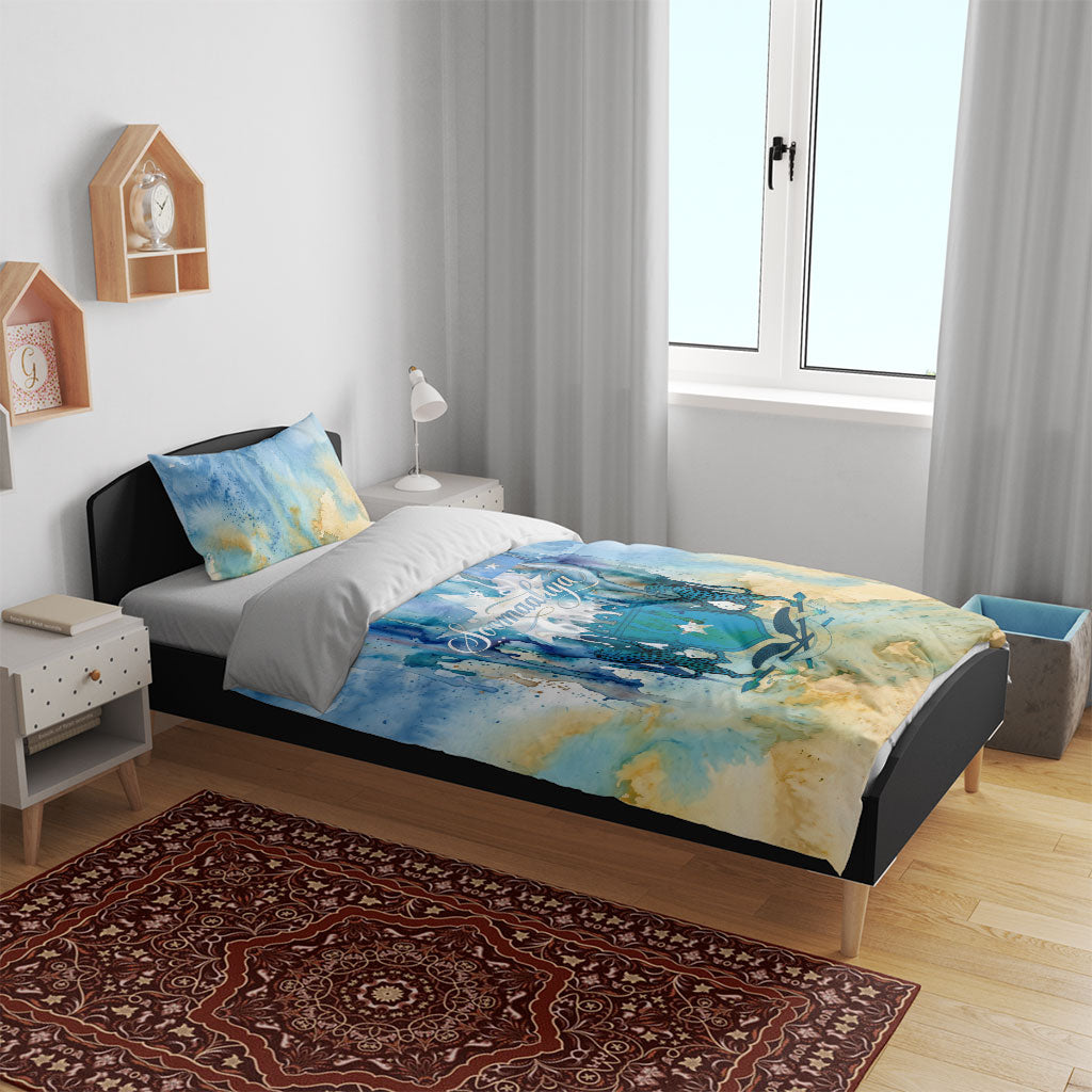 Somalia Liberation Unity Bedding Set Soomaaliya Script Peace Dove Watercolor