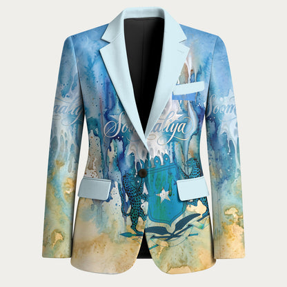 Somalia Liberation Unity Blazer Soomaaliya Script Peace Dove Watercolor