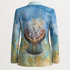 Somalia Liberation Unity Blazer Soomaaliya Script Peace Dove Watercolor