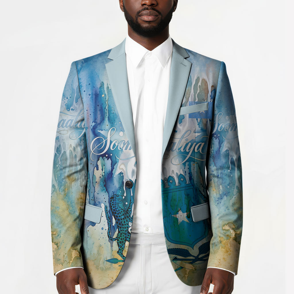 Somalia Liberation Unity Blazer Soomaaliya Script Peace Dove Watercolor