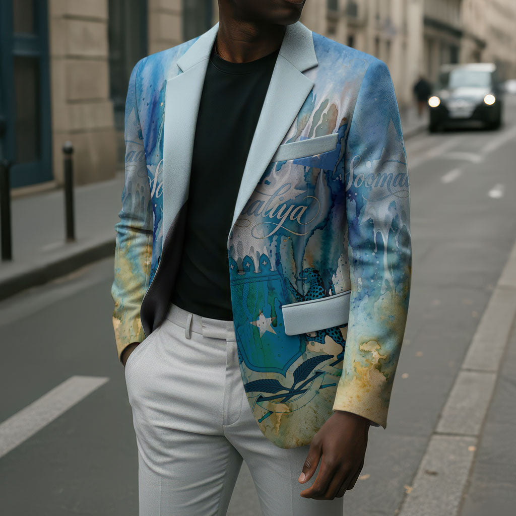 Somalia Liberation Unity Blazer Soomaaliya Script Peace Dove Watercolor