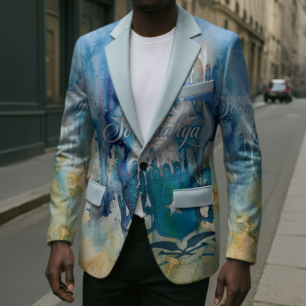 Somalia Liberation Unity Blazer Soomaaliya Script Peace Dove Watercolor