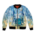 Somalia Liberation Unity Bomber Jacket Soomaaliya Script Peace Dove Watercolor