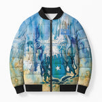 Somalia Liberation Unity Bomber Puffer Jacket Soomaaliya Script Peace Dove Watercolor