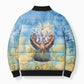Somalia Liberation Unity Bomber Puffer Jacket Soomaaliya Script Peace Dove Watercolor