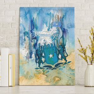 Somalia Liberation Unity Canvas Wall Art Soomaaliya Script Peace Dove Watercolor