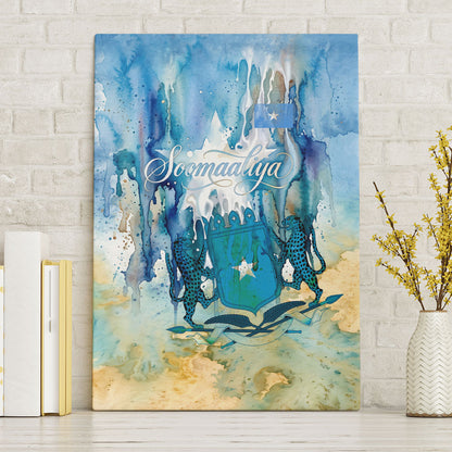 Somalia Liberation Unity Canvas Wall Art Soomaaliya Script Peace Dove Watercolor