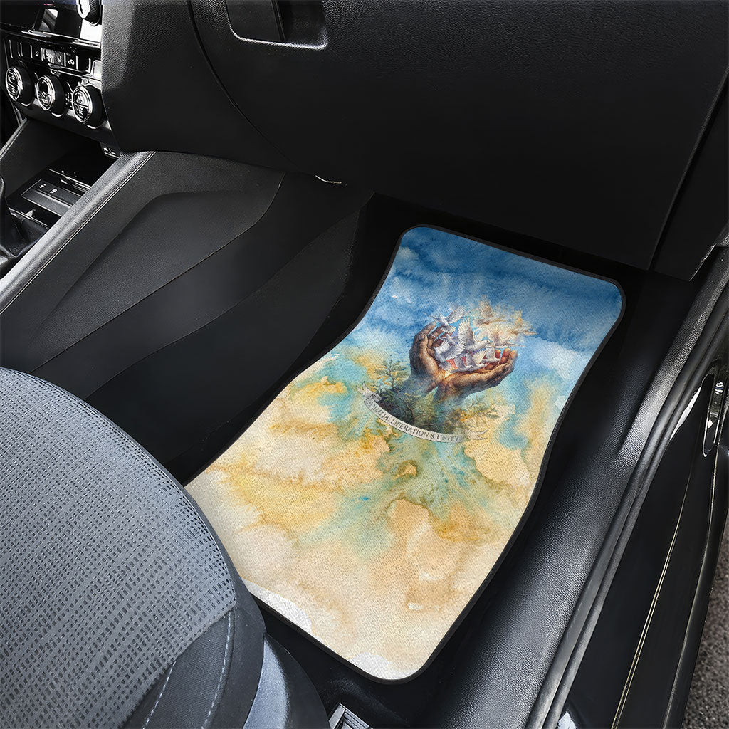 Somalia Liberation Unity Car Mats Soomaaliya Script Peace Dove Watercolor