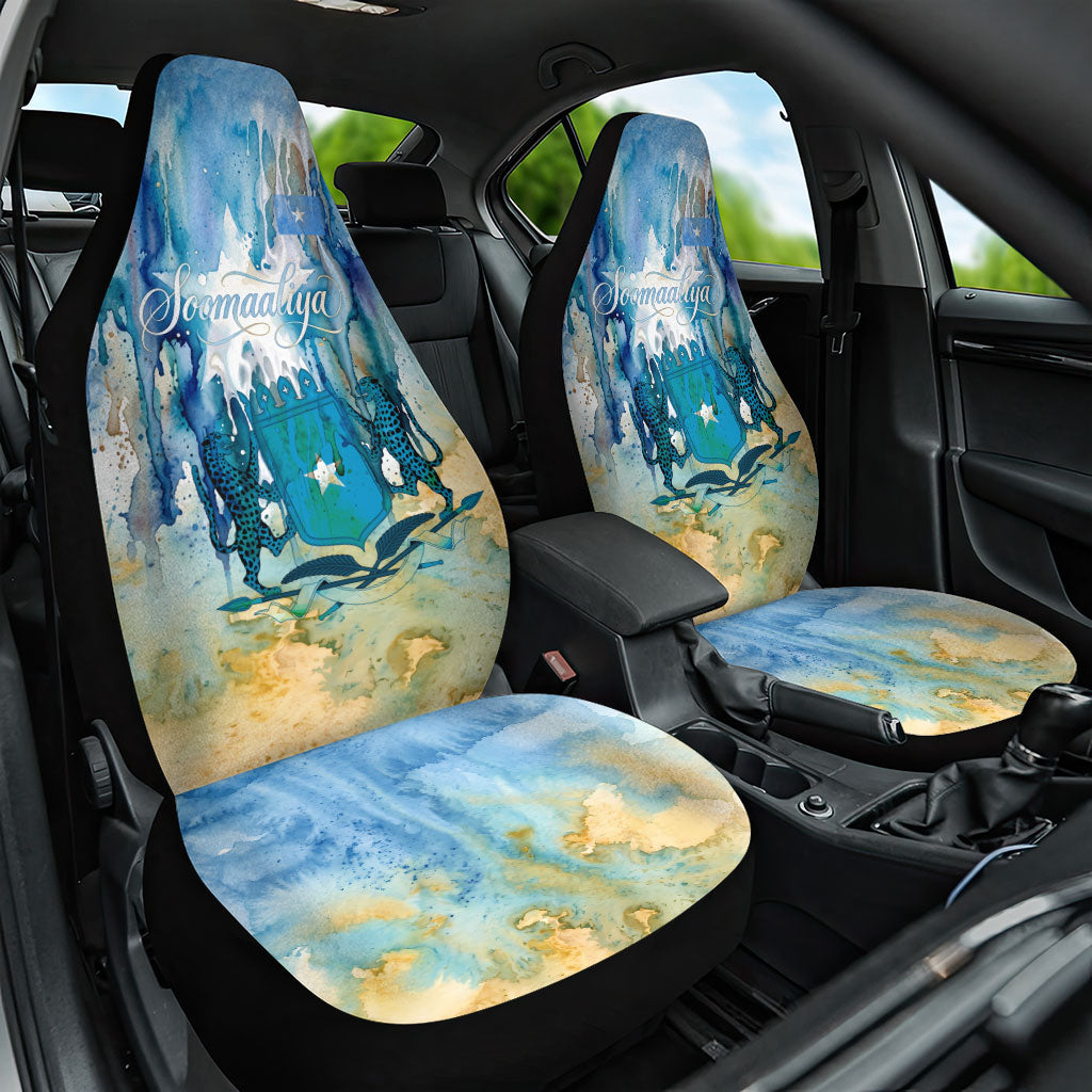 Somalia Liberation Unity Car Seat Cover Soomaaliya Script Peace Dove Watercolor