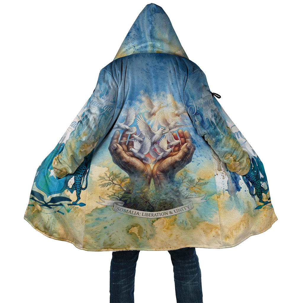 Somalia Liberation Unity Cloak Soomaaliya Script Peace Dove Watercolor
