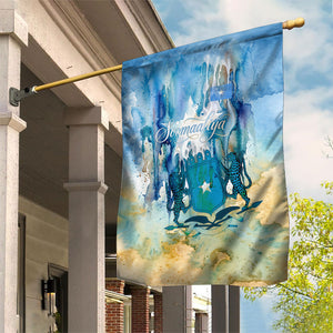 Somalia Liberation Unity Garden Flag Soomaaliya Script Peace Dove Watercolor