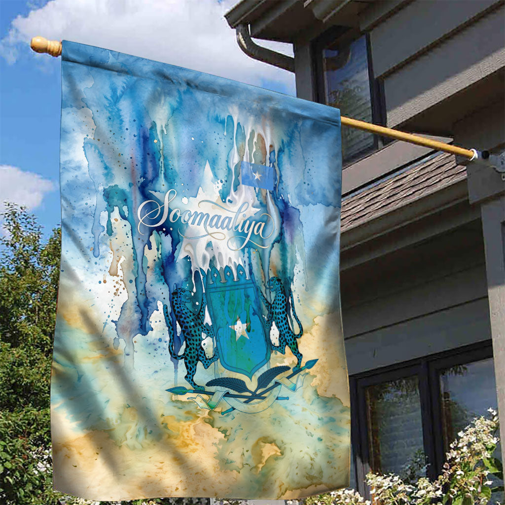Somalia Liberation Unity Garden Flag Soomaaliya Script Peace Dove Watercolor