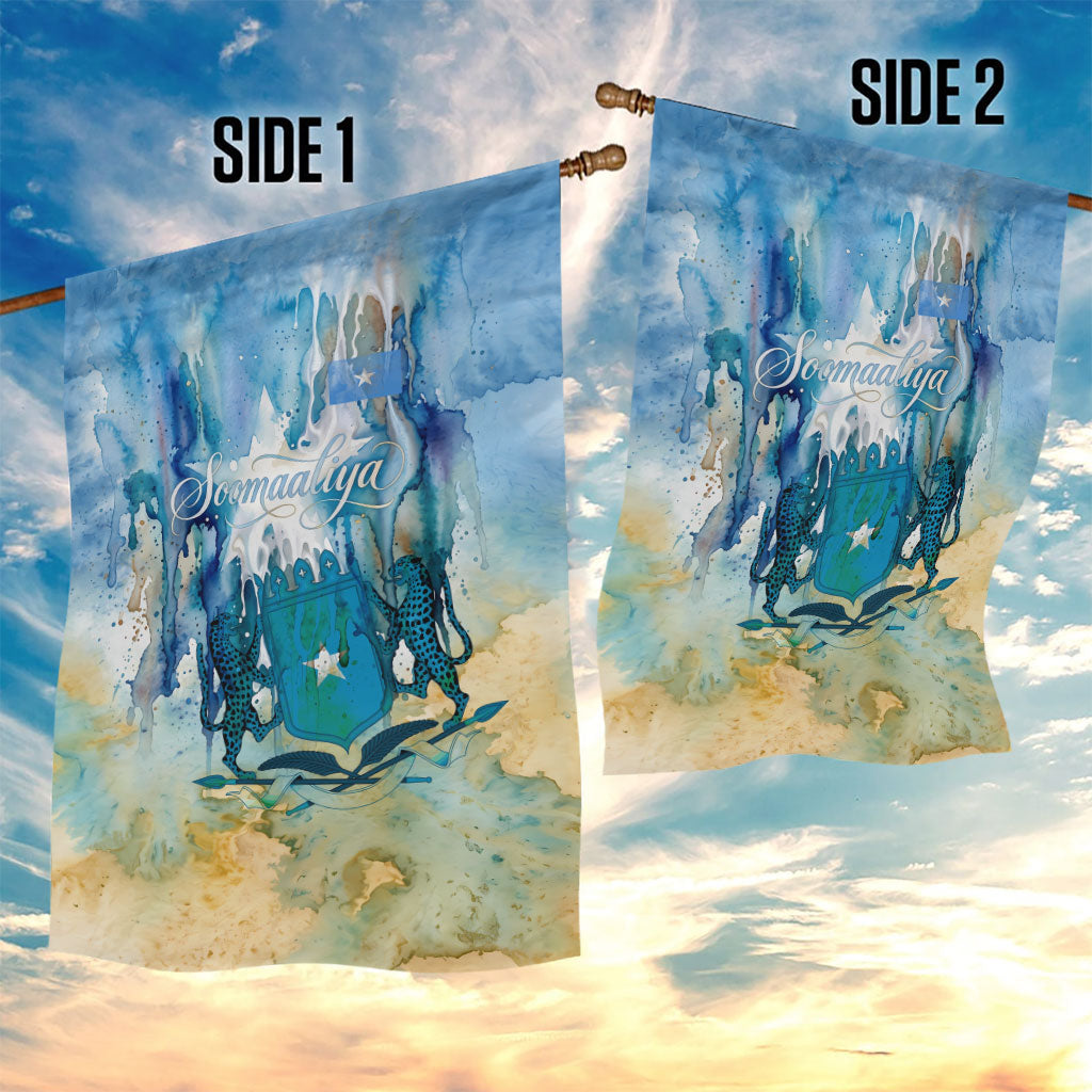 Somalia Liberation Unity Garden Flag Soomaaliya Script Peace Dove Watercolor