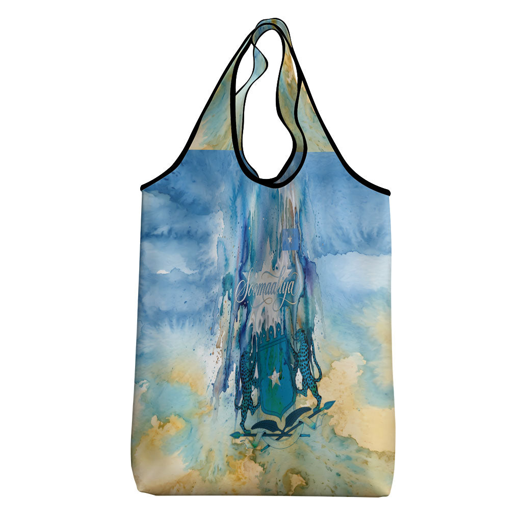 Somalia Liberation Unity Grocery Bag Soomaaliya Script Peace Dove Watercolor