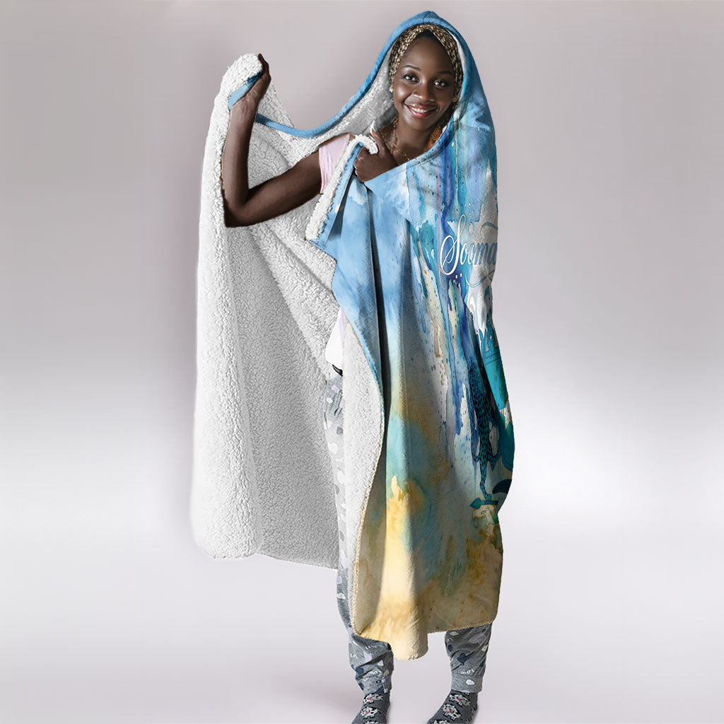 Somalia Liberation Unity Hooded Blanket Soomaaliya Script Peace Dove Watercolor