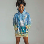Somalia Liberation Unity Hoodie Dress Soomaaliya Script Peace Dove Watercolor
