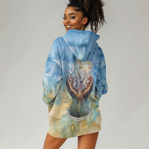Somalia Liberation Unity Hoodie Dress Soomaaliya Script Peace Dove Watercolor